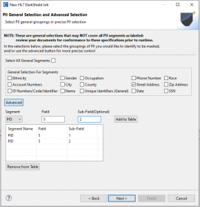 Masking PHI elements in HL7, X12 or FHIR EDI files