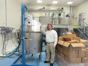 Spray-Drying Technology – Dr. Aaron T. Dossey illustrating his patented spray-drying technology inaction, showing how insect protein is processed.