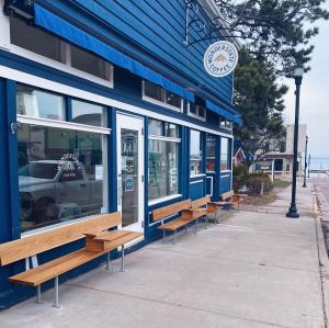 Exterior of the Wonderstate Coffee Cafe in Bayfield, WI.