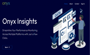 Welcome Screen to Onyx Insights Reporting Dashboard.