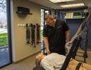 Dr. Eric Brown with Traction Patient