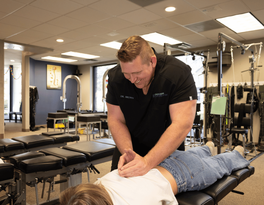 Dr. Eric Brown with Chiropractic Patient