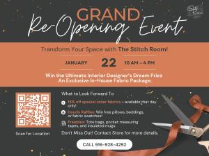 The Stitch Room Grand Re-Opening Event Details