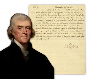 Autograph letter signed by Thomas Jefferson as President, dated October 14, 1801, appointing Connecticut congressman Gideon Granger as Postmaster General (est. $8,000-$10,000).