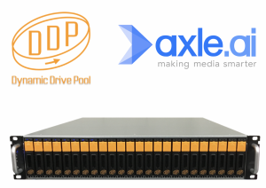 DDP and Axle AI Logos with DDP rackmount storage