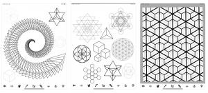 Screen grabs from the Sacred Geometry Drawing App by Dillon Forte