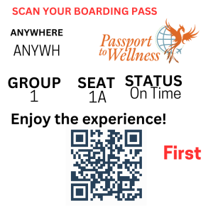 QR code on a mock digital boarding pass