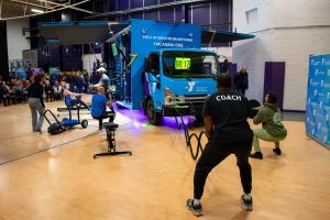 YMCA Fitness Instructors Demonstrate Interval Training on the Fit Truk