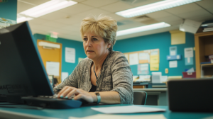 Teacher taking The Teacher Burnout Quiz