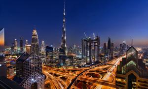 Dubai at night cityscape