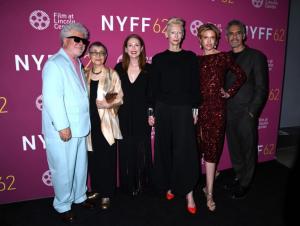 Red carpet photo of cast and filmmaker at New York Film Festival 2024 screening of 'The Room Next Door'