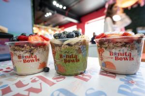 A close-up of a signature menu items (e.g., açaí bowl)