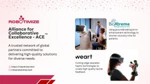 Image showcasing Robotimize’s Alliance for Collaborative Excellence (ACE), emphasising innovation in rehabilitation through robotics, neurophysiology, and virtual reality integration.