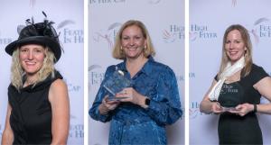 Photo Left to Right: Laurie Hueneke 2025 Feather in Her Cap Award, Eve Hanks 2025 Entrepreneurial Spirit Award, Chelsie Estey 2025 High Flyer Award