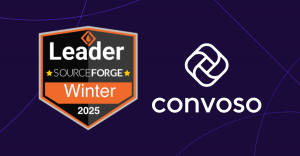 Convoso badge for Leader Award from SourceForge Winter 2025