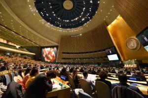 Advocates gathered in the General Assembly Hall for the Global Engagement Summit