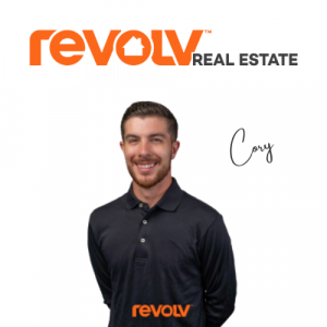 manstanding wearing black shirt looking at camera and revolv real estate on white background