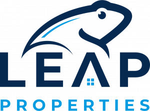Logo for house buying company Leap Properties