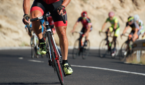 Cyclists Ride in Organized Group Ride