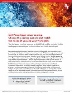 Dell PowerEdge server cooling: Choose the cooling options that match the needs of you and your workloads