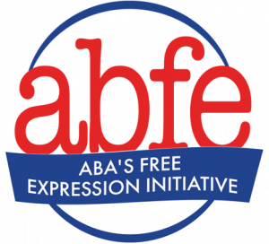 abfe (in red text). ABA's Free Expression Initiative (in blue text)