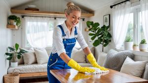 A cleaning lady doing an Airbnb Cleaning Service in North Ogden Utah