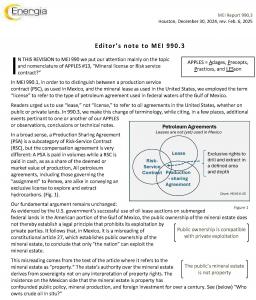 Editor's note that explains different petroleum agreements, and restates the principal argument of the report that subsurface resources are not property,