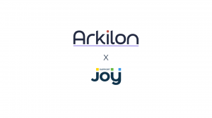 Arkilon and Support Joy's logos, showing the partnership