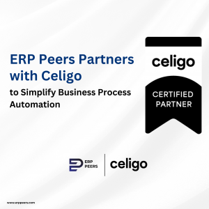 Logo of ERP Peers and Celigo in a partnership