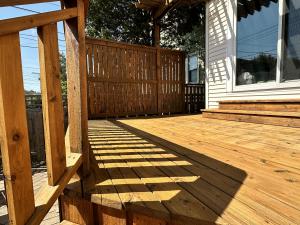 freshly build wooden deck