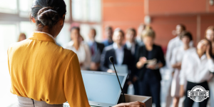 Image of woman speaking to a group