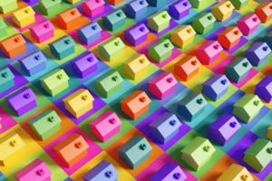 Coloured models of houses