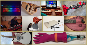 A collage image of 10 instruments that are competing for first place in the 2025 Guthman Musical Instrument Competition at Georgia Tech March 7-8