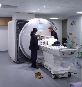 Thomas Baker having MRI to monitor his Arthritis