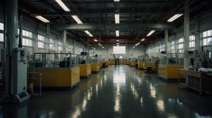 picture of an industrial facility lined with machines on both sides