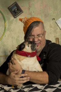 Artist, Composer Charles Morogiello (Spacefuzz) and his pug Marty