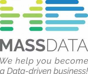 MASS DATA Logo with tagline 'We help you become a data-driven business!'