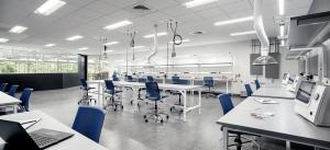 laboratory countertops in a wet lab