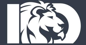 Integris Design Lion Logo on Blue Background