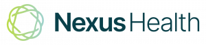 Nexus Health Group's logo mark includes colors and symbols to represent a multi-disciplinary, inter-connected approach backed by science