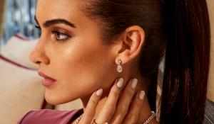 Woman wearing Diamond Drop Earrings by With Clarity