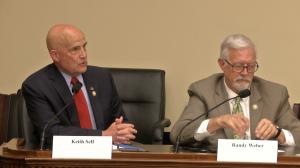 Rep. Randy Weber (R) listens as Keith Self speaks with Mrs. Maryam Rajavi during the 26 Feb 2025 House Hearing by the Congressional Iran Human Rights & Democracy Caucus where Mrs. Maryam Rajavi testified on the future of Iran, received bi-partisan support of 150 members