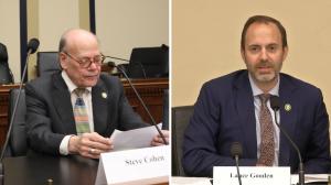 Congressmen Steven Cohen (L) and Lance Gooden (R) speaking during the 26 Feb 2025 House Hearing by Iran Human Rights and Democracy Caucus discussing the future of Iran, where Mrs. Maryam Rajavi testified and received bi-partisan support of 150 members.