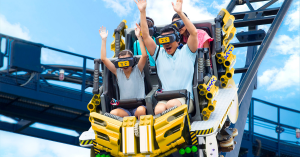 People on a Rollercoaster at Legoland Malaysia