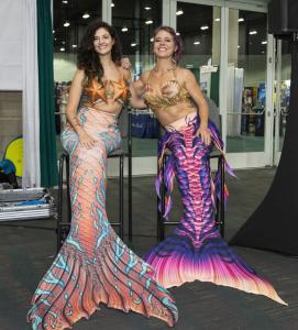 Mermaids in colorful costumes are part of the fun at the Scuba Show