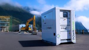 POWRBANK XPRO PLUS Battery Energy Storage System (BESS) on a construction site.