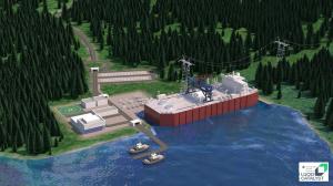 Image of the projected future design of nuclear power barges