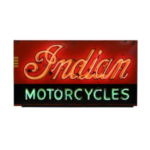 Indian Motorcycles neon dealership sign, made in America in the 1930s or ‘40s, graded 8.25 out of 10 for condition and impressive at 66 ½ inches by 35 ½ inches (CA$112,100).