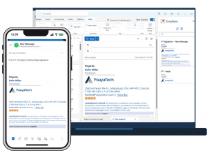 Outlook email signature for businesses with CorpSync