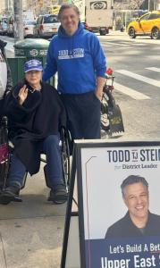 Stein Campaigning with his Mother on the Upper East Side